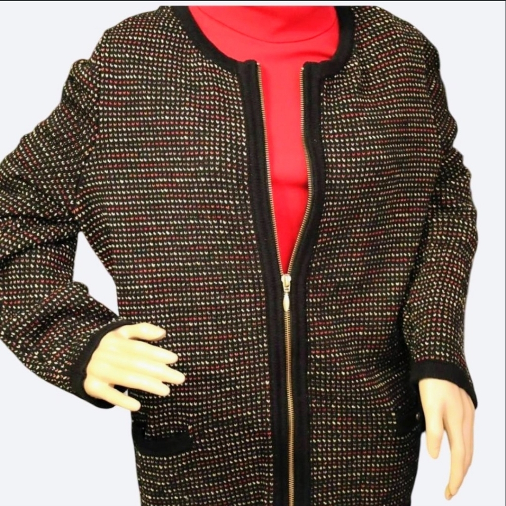 CJ Banks Black Zip-Front Sweater – Size 1X #777 - Picture 1 of 8
